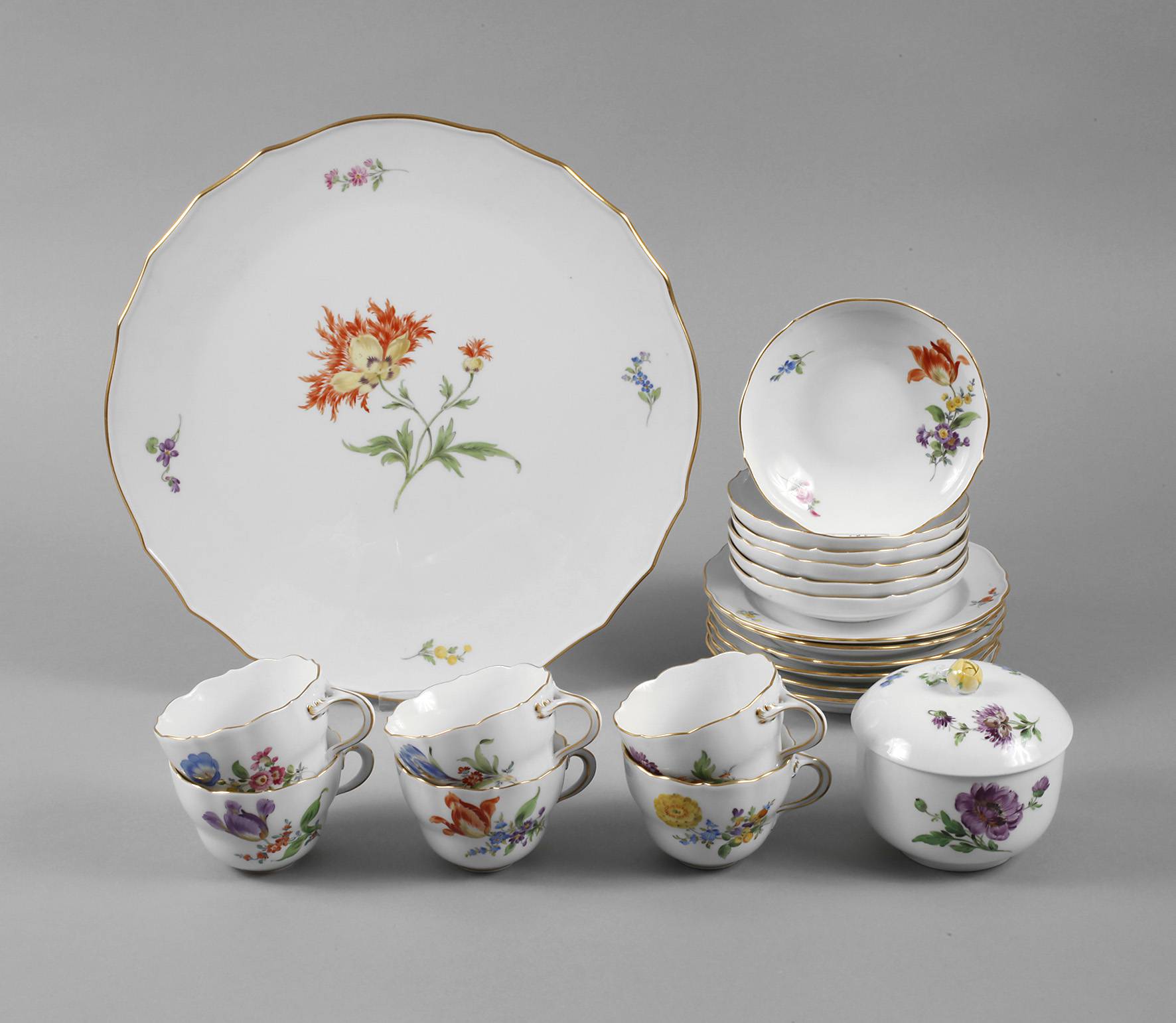 Meissen Restservice Blumenmalerei