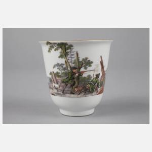 Meissen Bechertasse mit Jagdmotiv