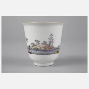 Meissen Bechertasse mit Jagdmotiv