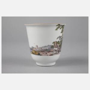 Meissen Bechertasse mit Jagdmotiv