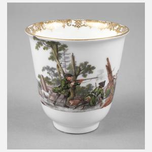Meissen Bechertasse mit Jagdmotiv
