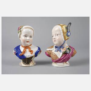 Meissen Paar Kinderbüsten