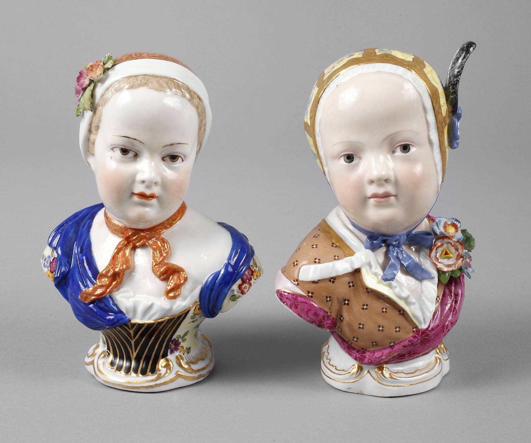 Meissen Paar Kinderbüsten