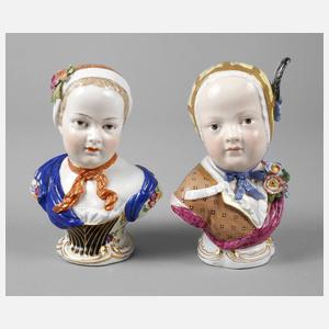 Meissen Paar Kinderbüsten