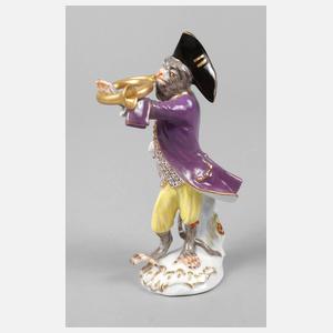 Meissen Waldhornbläser aus der Affenkapelle