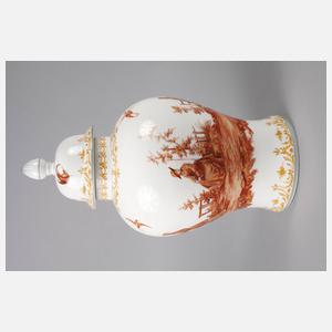 Potschappel Deckelvase Chinoiserie