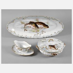 Limoges-Paris drei Teile eines Fischservice