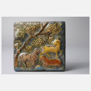 Fliese Persien mit Tiermotiven