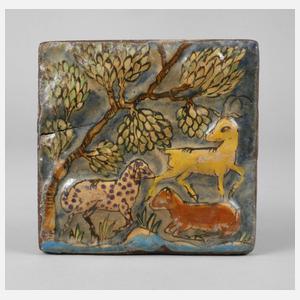 Fliese Persien mit Tiermotiven