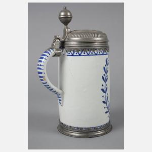 Fayencewalzenkrug mit Sachsenwappen