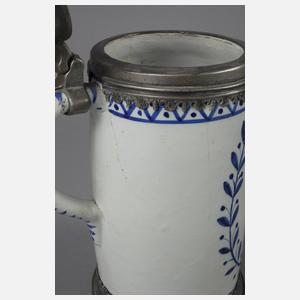 Fayencewalzenkrug mit Sachsenwappen