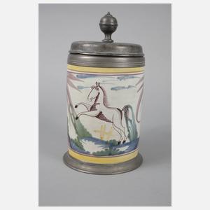 Wuchtiger Fayencewalzenkrug