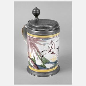 Wuchtiger Fayencewalzenkrug