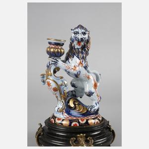 Émile Gallé Kerzenleuchter als Löwe