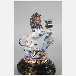 Émile Gallé Kerzenleuchter als Löwe