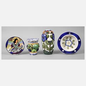 Aluminia Copenhagen vier Keramikteile