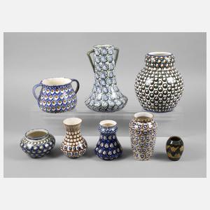 Sammlung Vasen Bunzlau