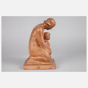 Terrakottafigur Mutter mit Kind