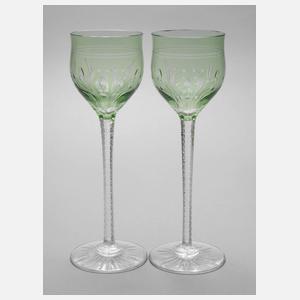 Zwei Stängelgläser Jugendstil