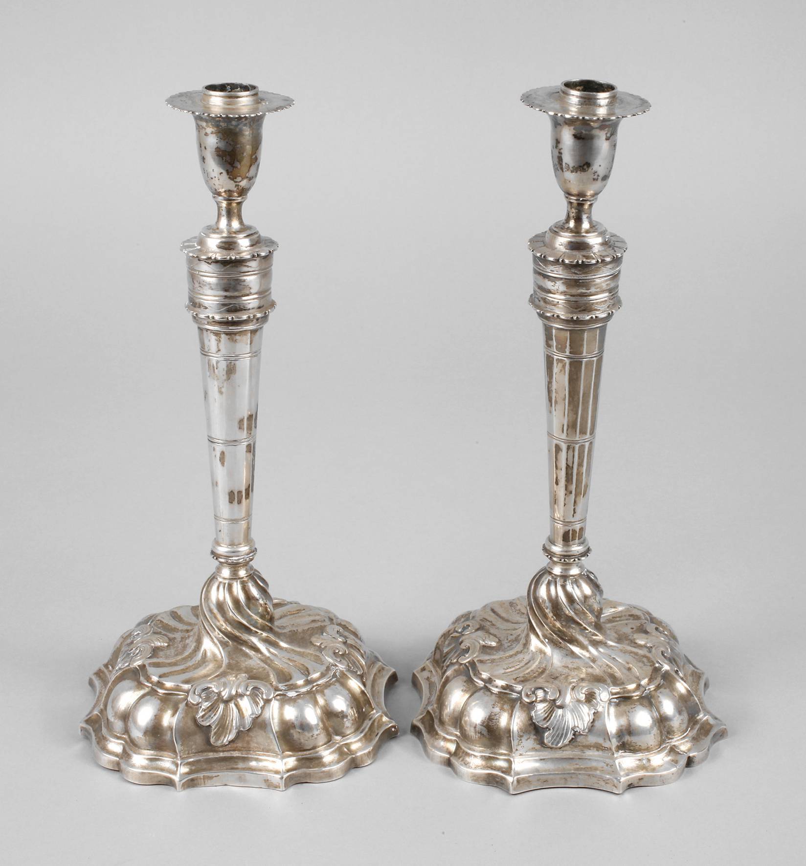 Paar Augsburger Silberleuchter