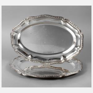 Paar große Fleischplatten Silber