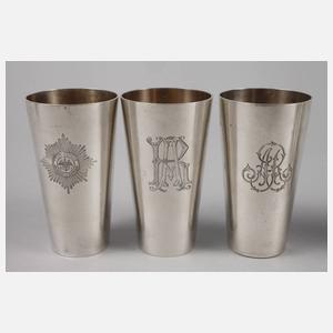 Konvolut Silberbecher Garderegiment Preußen