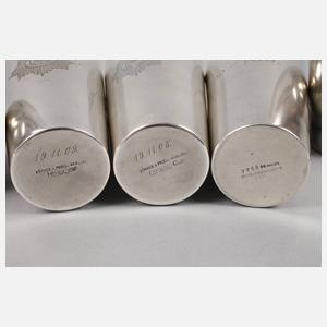 Konvolut Silberbecher Garderegiment Preußen