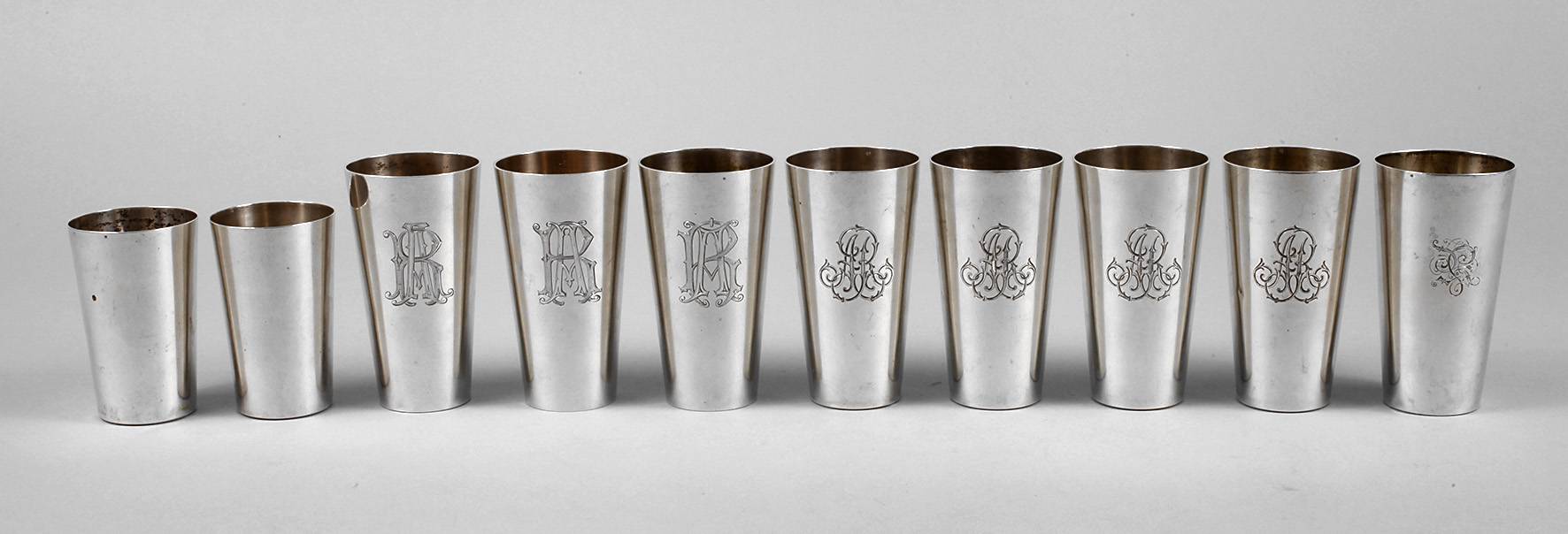 Konvolut Silberbecher Garderegiment Preußen