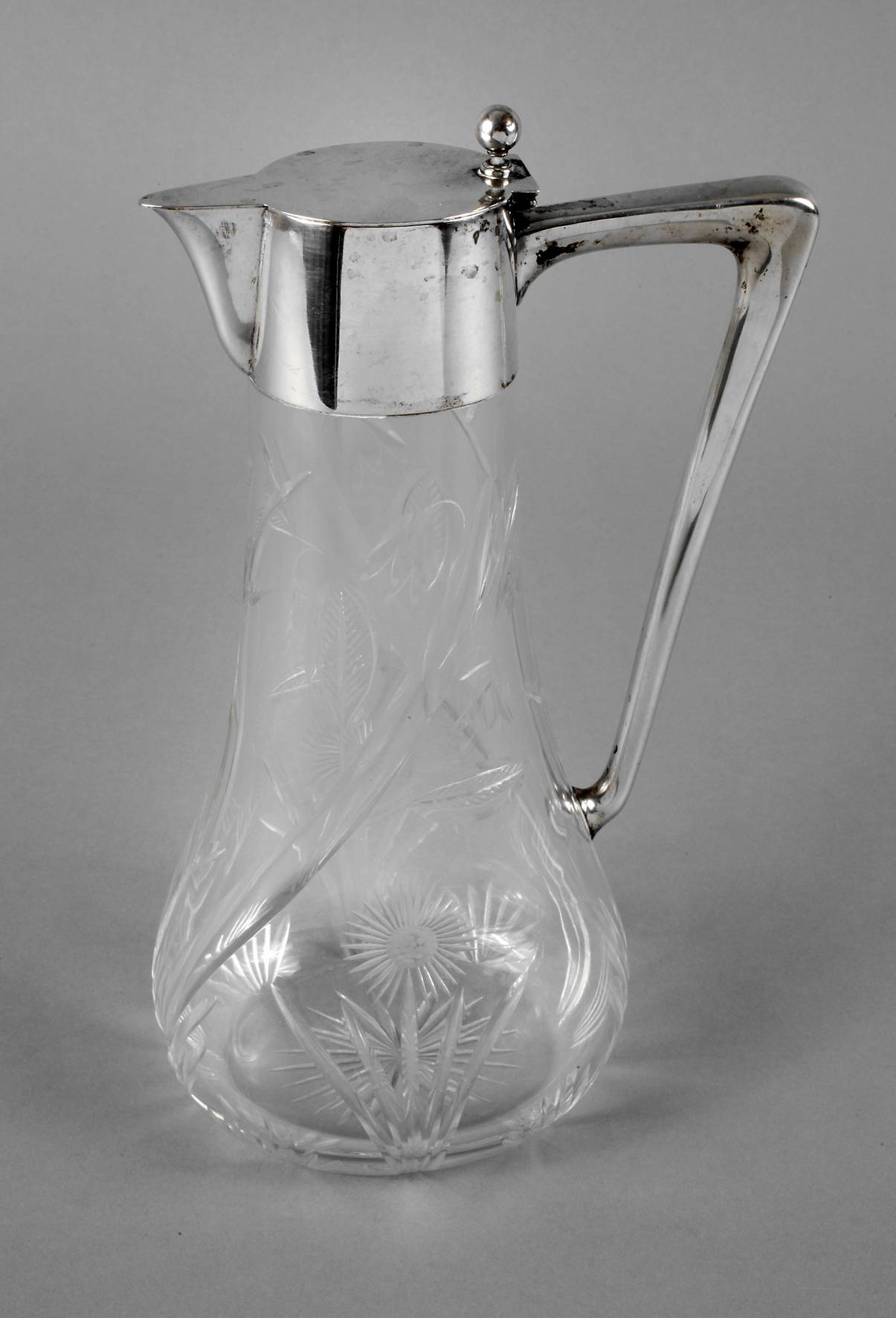 Art déco Karaffe mit Silbermontierung