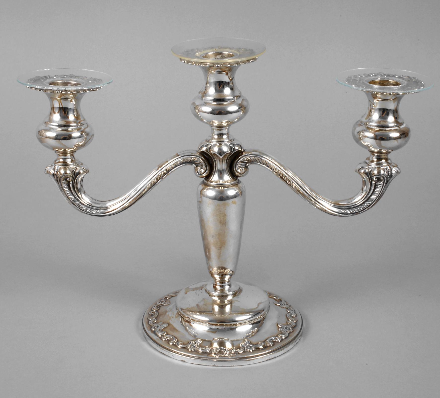 Dreiflammiger Silberleuchter