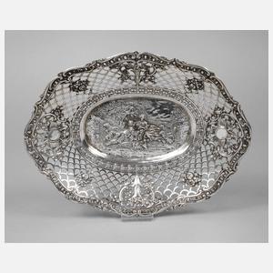 Silberschale mit Schäfermotiv