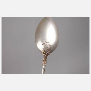 Sechs Mokkalöffel Silber