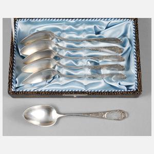 Sechs Kaffeelöffel im Etui