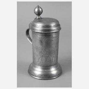 Spruchkrug eines Bauern Zinn