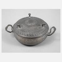 Wöchnerinnenschale mit gefußtem Deckel Zinn111