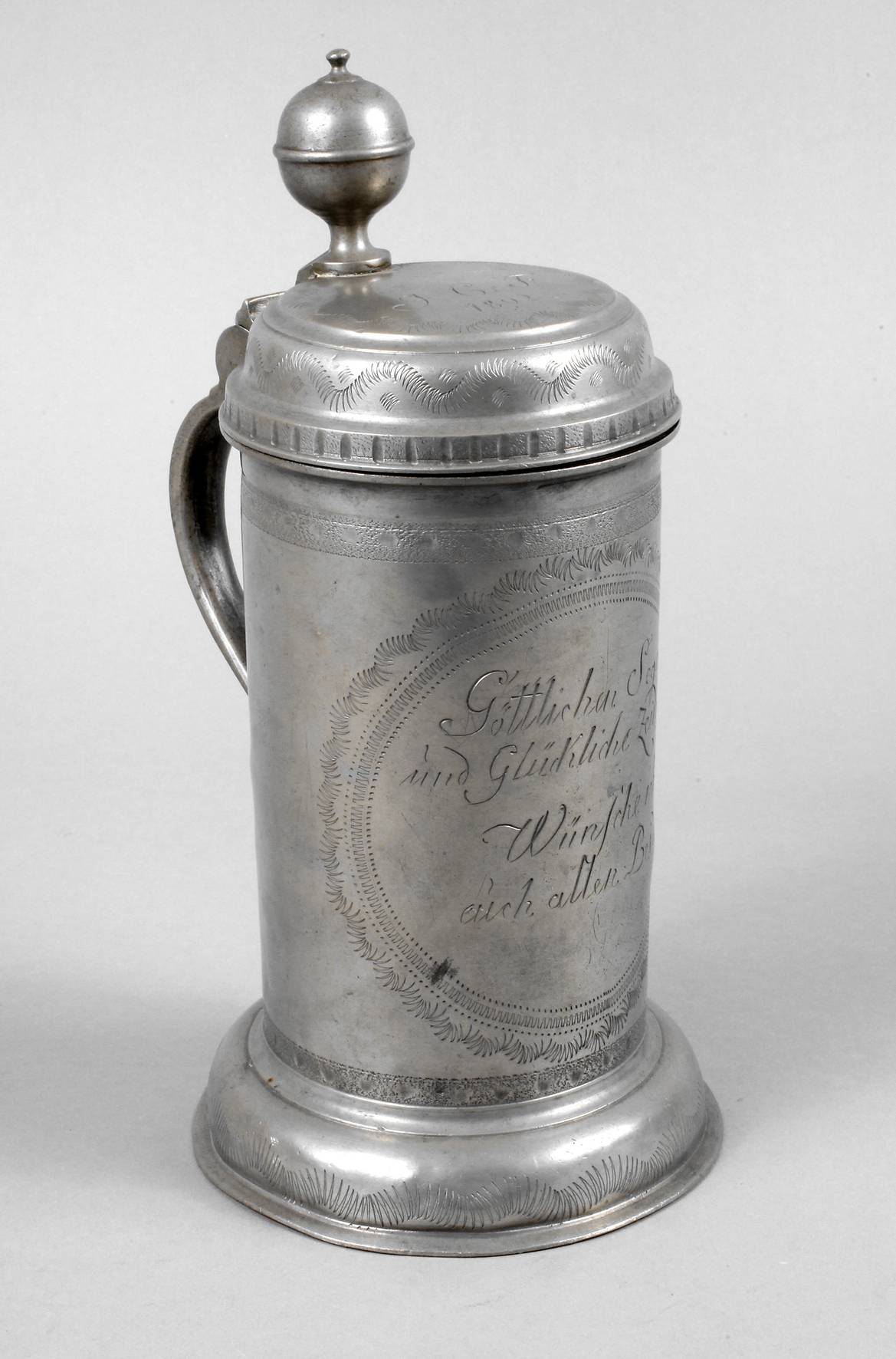 Zinn Hochzeitswalzenkrug