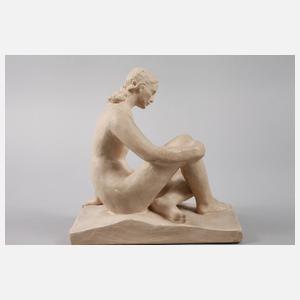 J. Bílek, sitzender weiblicher Akt