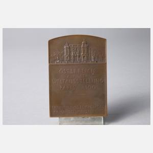 Erinnerungsplakette Weltausstellung Paris 1900