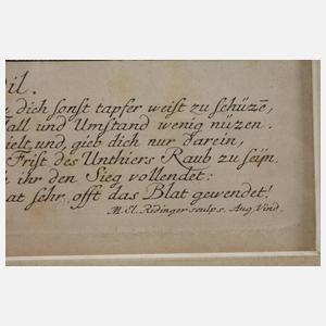 Martin Elias Ridinger, ”Der wilde Büffel und das Crocodil”