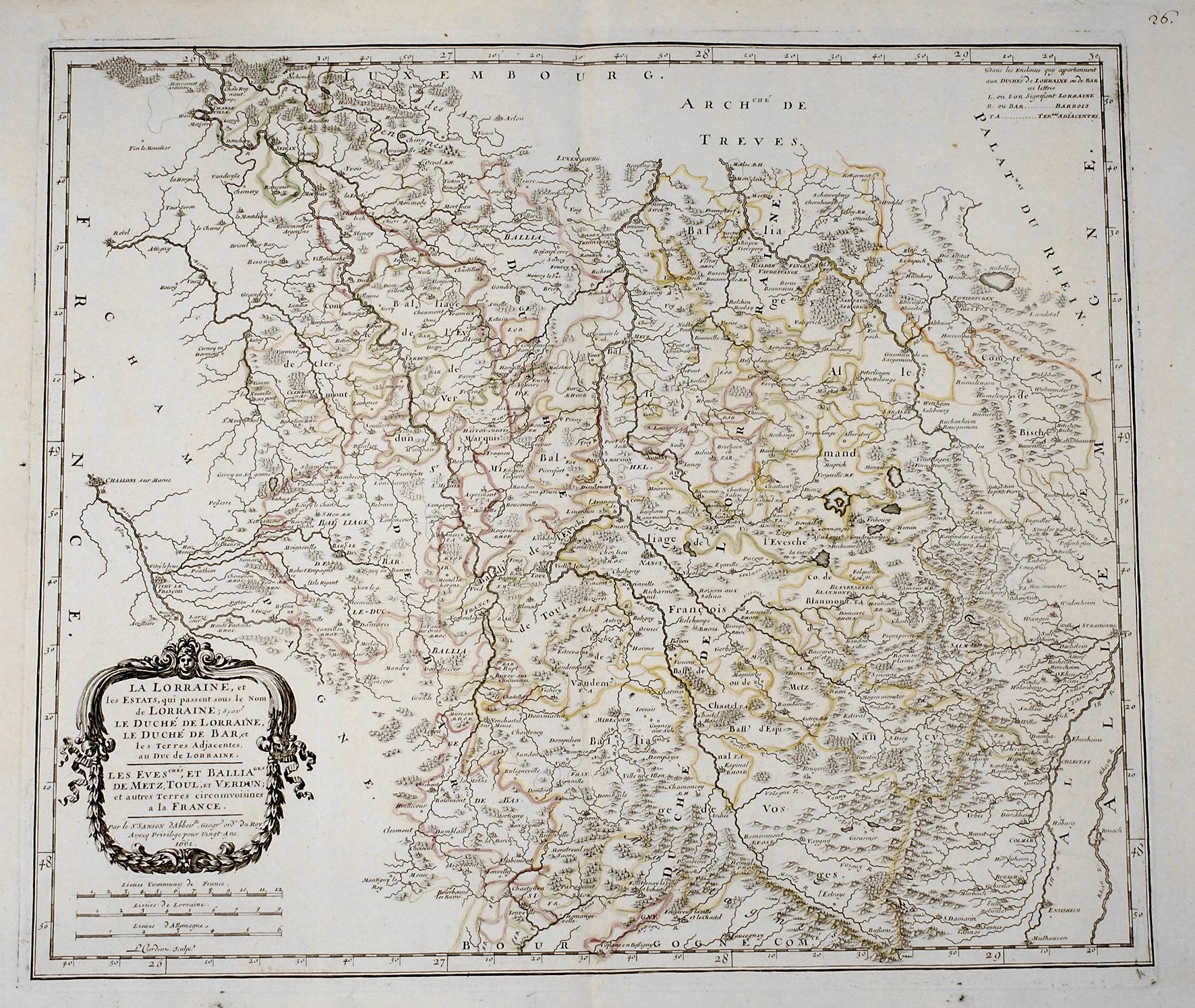 Louis Cordier, Karte Lothringen/Lorraine