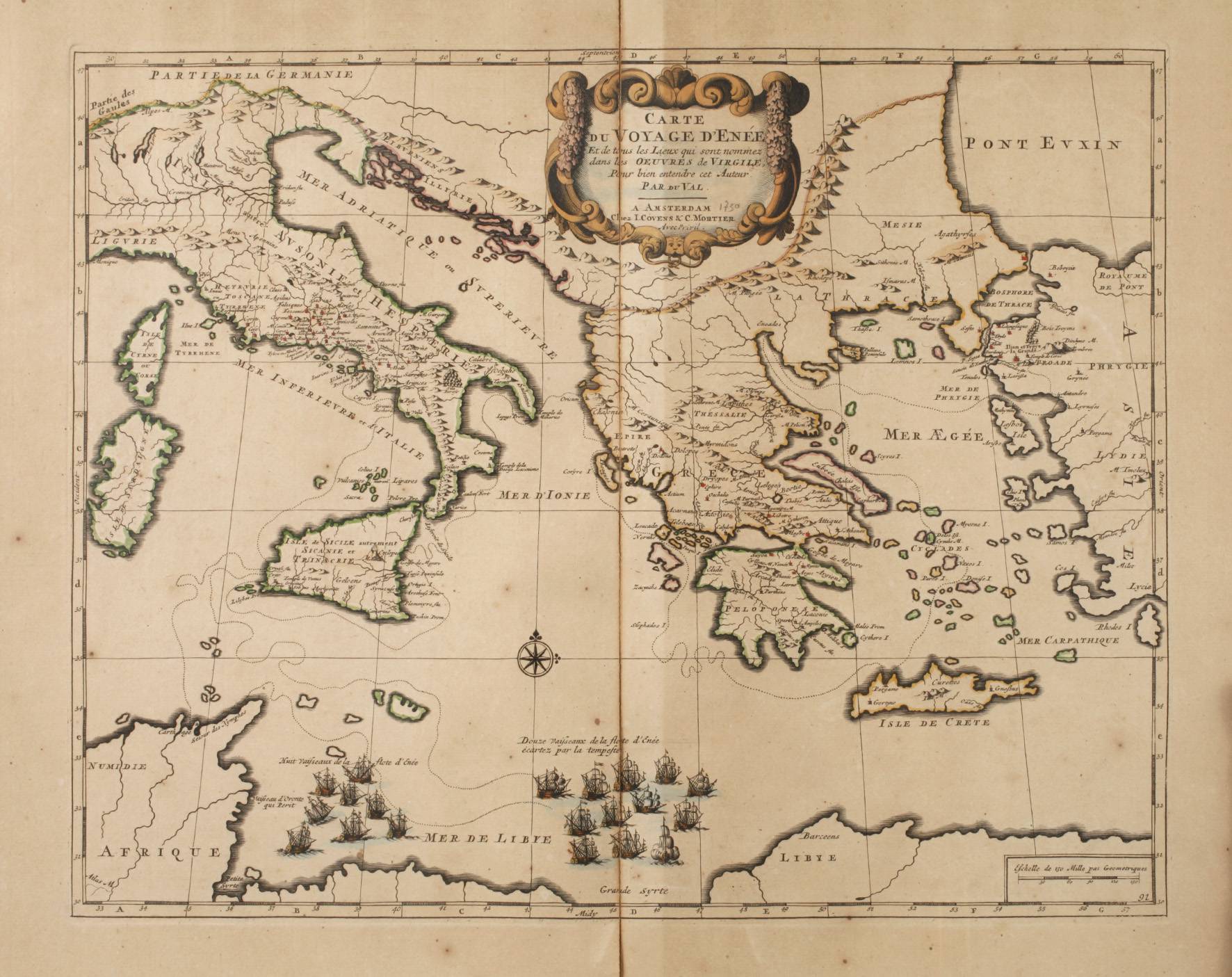 Pierre Mortier, Kupferstichkarte Mittelmeerraum