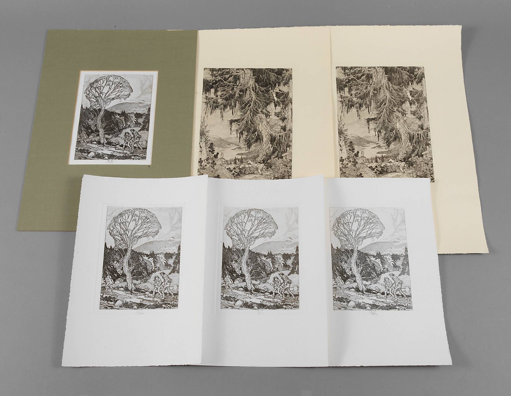 Prof. Ferdinand Staeger Konvolut Radierungen