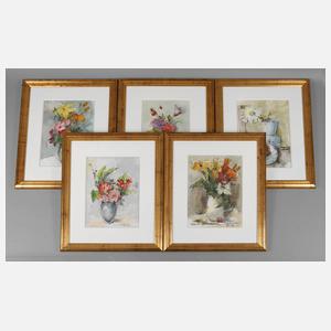 Carl Dörrbecker, Fünf Blumenstillleben