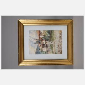 Joh. Pechhacker, Bosnisches Dorf am Fluss