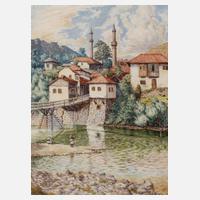 Joh. Pechhacker, Bosnisches Dorf am Fluss111