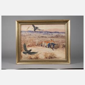 Georg Schlech, Fuchs mit Beute