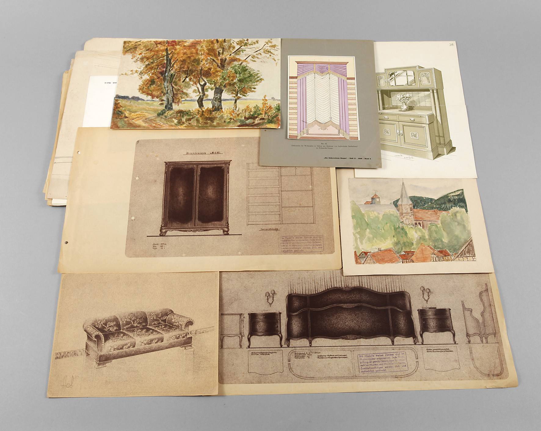 Konvolut Möbelentwürfe