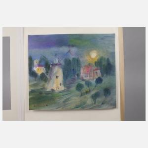 Albert Hennig, Landschaft mit Windmühle