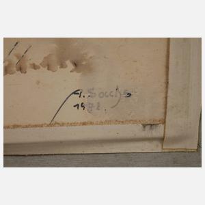 Adolf Sachs, Haus hinter Bäumen