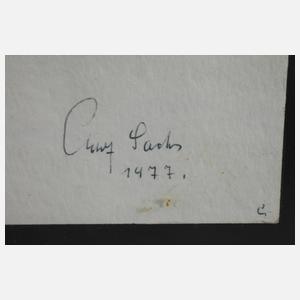 Adolf Sachs, Winterlandschaft mit Hütte